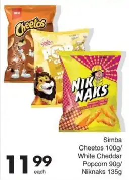 Save Simba Cheetos White Cheddar Popcorn Niknaks offer