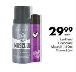 Save Lentheric Deodorant Masculin / I Love offer