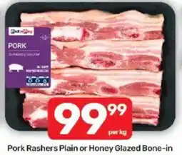 Pick n Pay Pork Rashers Plain or Honey Glazed Bone-in offer