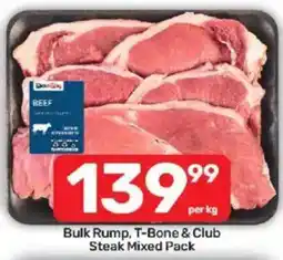 Pick n Pay Bakers Beef Bulk Rump, T-Bone & Club Steak Mixed Pack offer