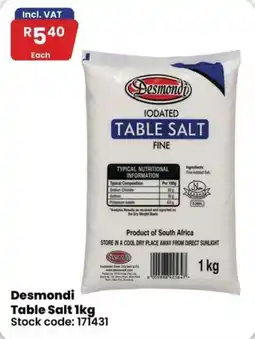 Africa Cash and Carry Desmondi Table Salt offer
