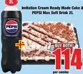 Boxer Pepsi - imitation cream ready made cake & pepsi max soft drink offer