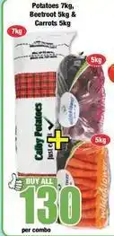 Boxer Potatoes, beetroot & carrots offer