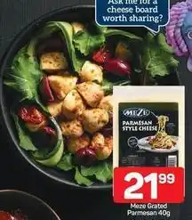 Pick n Pay Meze grated parmesan style cheese offer