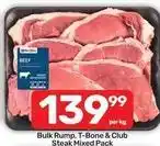 Pick n Pay Checkers - bulk rump, t-bone & club steak mixed pack offer