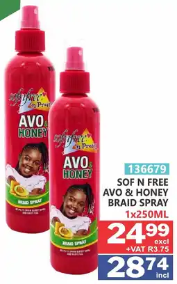 Arrow Cash And Carry SOF N FREE AVO & HONEY BRAID SPRAY offer