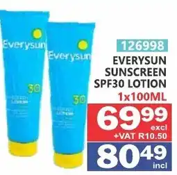 Arrow Cash And Carry EverySun Sunscreen SPF30 Lotion offer