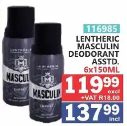 Arrow Cash And Carry Lentheric Masculin Deodorant offer
