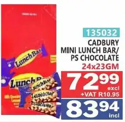 Arrow Cash And Carry CADBURY MINI LUNCH BAR/PS CHOCOLATE offer