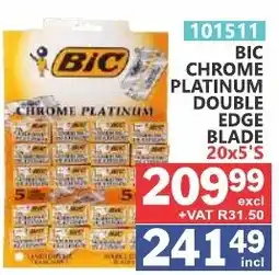 Arrow Cash And Carry BIC Chrome Platinum Double Edge Blade offer