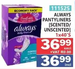Arrow Cash And Carry Always Pantyliners offer