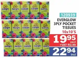 Arrow Cash And Carry Everglow 3ply Pocket Tissues offer