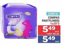 Arrow Cash And Carry COMPAD Panty Liners offer