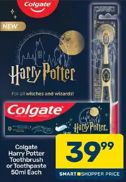 Pick n Pay Hypermarket Colgate Harry Potter Toothbrush or Toothpaste offer