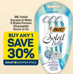 Pick n Pay Hypermarket BIC Soleil Escape or Bella 5 Blade Female Disposable Razor offer
