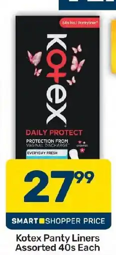 Pick n Pay Hypermarket Kotex Panty Liners Assorted offer