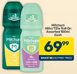 Pick n Pay Hypermarket Mitchum Invisible Roll On Assorted offer