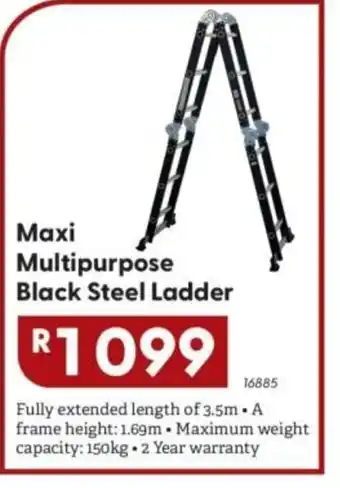 Maxi Multipurpose Black Steel Ladder