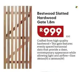 Brights Hardware Bestwood Slatted Hardwood Gate 1.8m offer