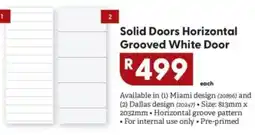 Brights Hardware Solid Doors Horizontal Grooved White Door offer