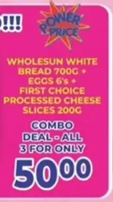 M.A Powertrade WHOLE SUN WHITE BREAD + EGGS + PROCESSED CHEESE SLICES offer