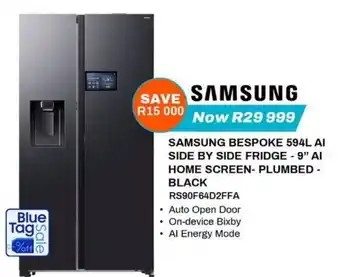 SAMSUNG BESPOKE 594L AI SIDE BY SIDE FRIDGE