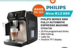 Expert PHILIPS SERIES 5500 FULLY AUTOMATIC ESPRESSO MACHINE offer