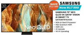 SAMSUNG 75" NEO QLED 4K QN70F VISION AI SMART TV