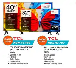 Expert TCL 40-INCH 40S5K FHD QLED GOOGLE TV offer