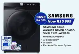 Expert SAMSUNG 9/6KG WASHER DRYER COMBO SIMPLE UX - AI WASH offer