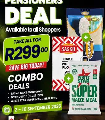 Sasko Cake Flour Spekko Rice White Star Super Maize Meal