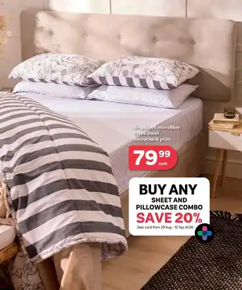Single bed microfibre fitted sheet microcheck print