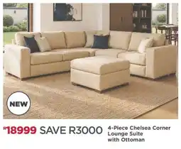 House & Home 4-Piece Chelsea Corner Lounge Suite with Ottoman offer