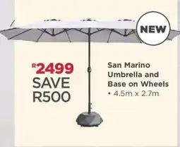 House & Home San Marino Umbrella and Base on Wheels offer
