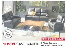 House & Home 3-Piece Grayson Recliner Lounge Suite offer