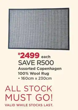 House & Home Assorted Copenhagen 100% Wool Rug offer