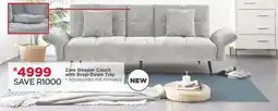 House & Home Zara Sleeper Couch with Drop-Down Tray offer