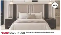 House & Home 3-Piece Farina Headboard and Pedestals offer
