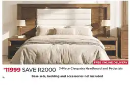 House & Home 3-Piece Cleopatra Headboard and Pedestals offer