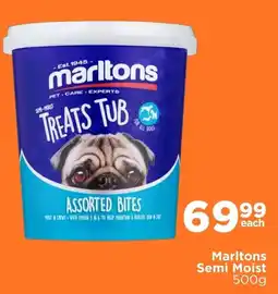 Check Star Marltons Semi Moist Treats Tub Assorted Bites offer