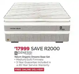 House & Home GENESSI 152cm Organic Dreams Base Set offer