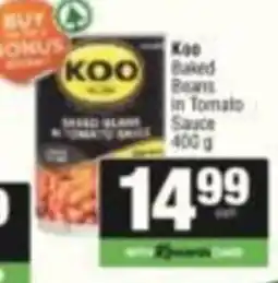 KwikSpar Koo Baked Beans in Tomato Sauce offer