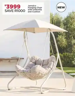 House & Home Jamaica Hanging Chair with Umbrella and Cushion offer