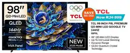 Expert TCL 98-inch p8l premium qd-mini led google tv 144hz offer