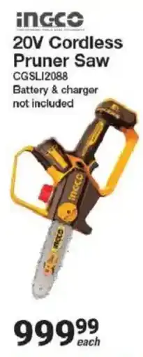 Mica INGCO 20V Cordless Pruner Saw offer