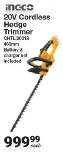 Mica Incco 20V Cordless Hedge Trimmer offer