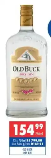 Ultra Liquors Old Buck Dry Gin offer