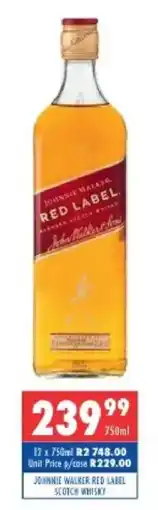 Ultra Liquors JOHNNIE WALKER RED LABEL SCOTCH WHISKY offer