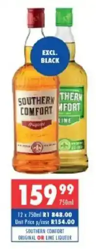Ultra Liquors Southern Comfort Original or Lime Liqueur offer