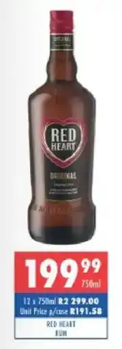 Ultra Liquors Red Heart Rum offer